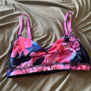 Floral Pink and Black LuLulemon bra